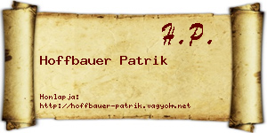 Hoffbauer Patrik névjegykártya